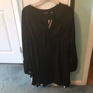 Black DO+BE shift dress with tie in front